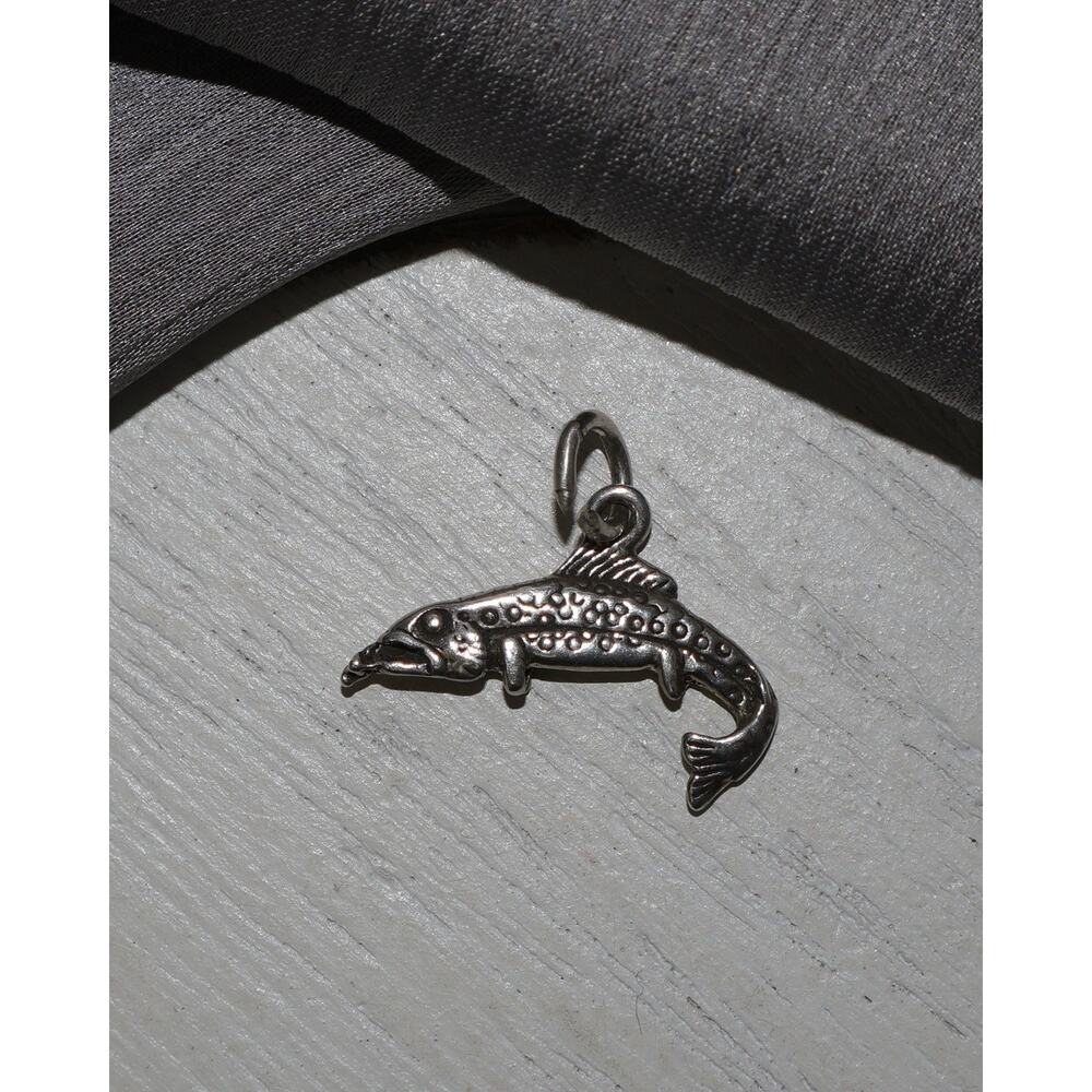 Vintage Sterling Silver Trout Charm 1.7G / 0.6in